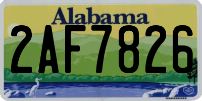 AL license plate 2AF7826