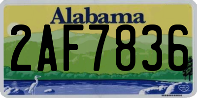 AL license plate 2AF7836