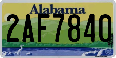 AL license plate 2AF7840