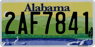 AL license plate 2AF7841