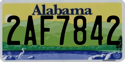 AL license plate 2AF7842
