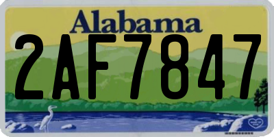 AL license plate 2AF7847