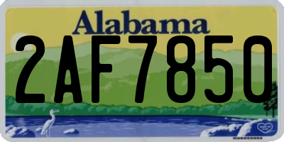 AL license plate 2AF7850