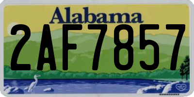 AL license plate 2AF7857
