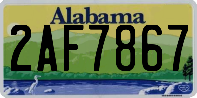 AL license plate 2AF7867