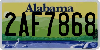 AL license plate 2AF7868
