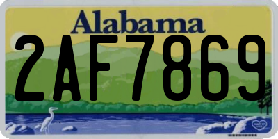 AL license plate 2AF7869