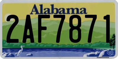 AL license plate 2AF7871