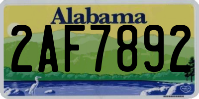 AL license plate 2AF7892