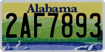 AL license plate 2AF7893