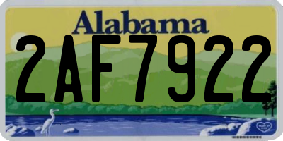 AL license plate 2AF7922