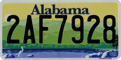 AL license plate 2AF7928