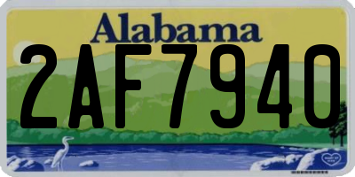 AL license plate 2AF7940