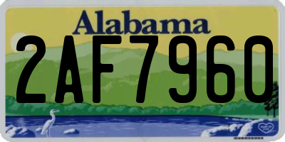 AL license plate 2AF7960