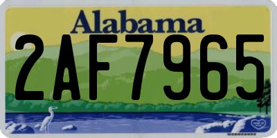 AL license plate 2AF7965