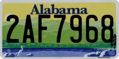 AL license plate 2AF7968