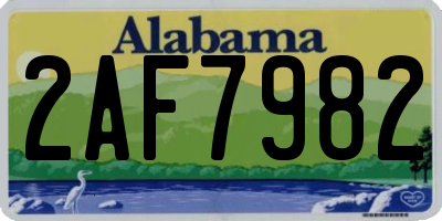AL license plate 2AF7982