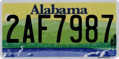 AL license plate 2AF7987