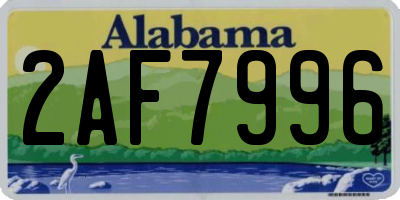 AL license plate 2AF7996