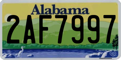AL license plate 2AF7997