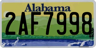 AL license plate 2AF7998