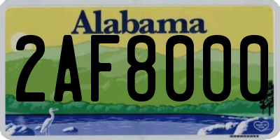 AL license plate 2AF8000