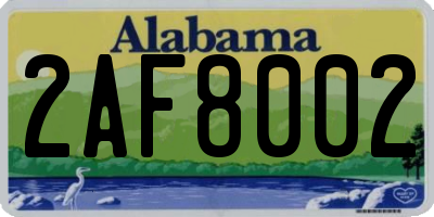 AL license plate 2AF8002