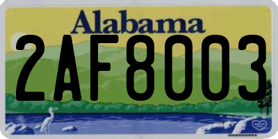 AL license plate 2AF8003
