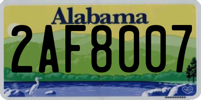 AL license plate 2AF8007