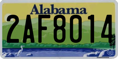 AL license plate 2AF8014