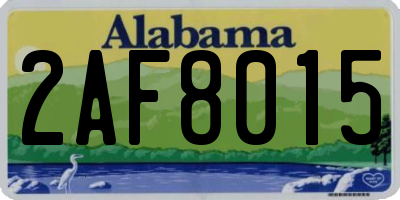AL license plate 2AF8015