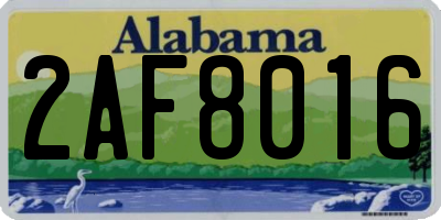 AL license plate 2AF8016