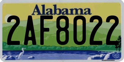 AL license plate 2AF8022