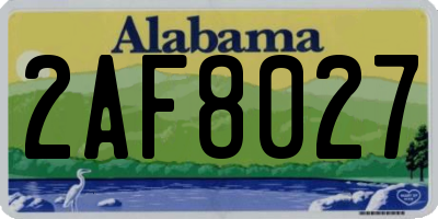 AL license plate 2AF8027