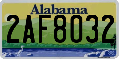AL license plate 2AF8032