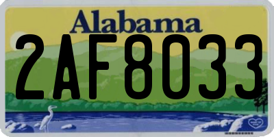 AL license plate 2AF8033