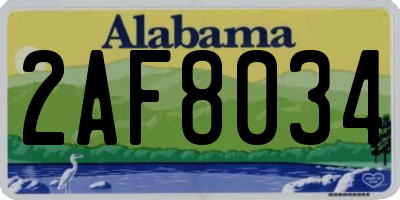 AL license plate 2AF8034