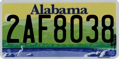 AL license plate 2AF8038