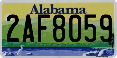 AL license plate 2AF8059
