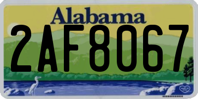 AL license plate 2AF8067