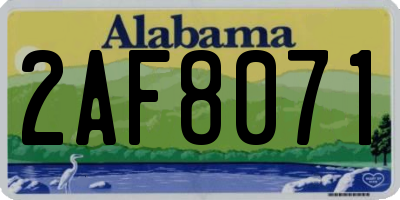 AL license plate 2AF8071