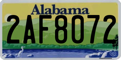 AL license plate 2AF8072