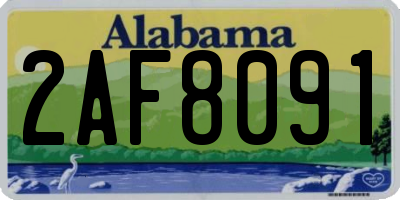 AL license plate 2AF8091