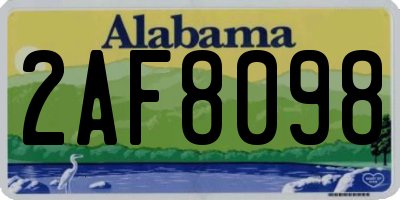 AL license plate 2AF8098