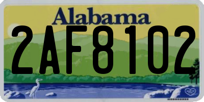 AL license plate 2AF8102