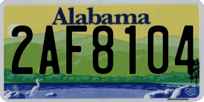 AL license plate 2AF8104