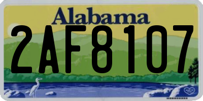 AL license plate 2AF8107