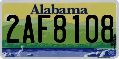 AL license plate 2AF8108