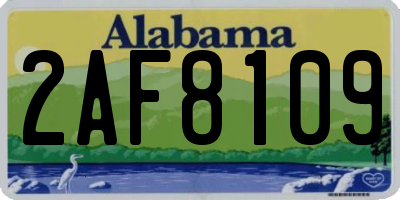 AL license plate 2AF8109