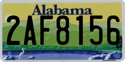 AL license plate 2AF8156